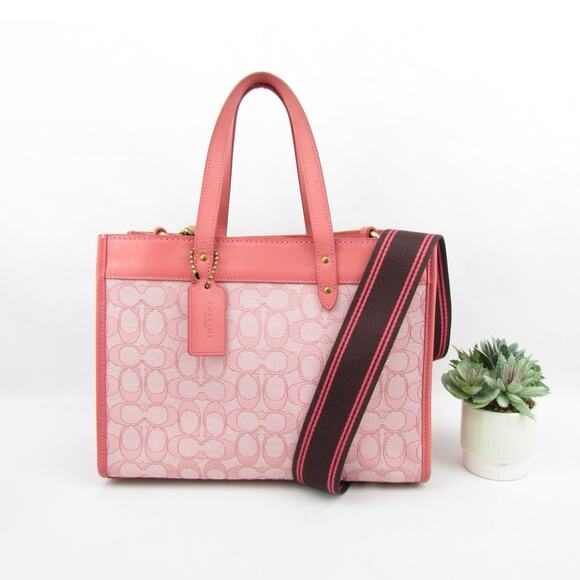 Coach Field Tote 30 In Signature Jacquard Bag - Picture 1 of 8